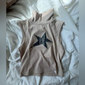 Beige Haltered Tank Top